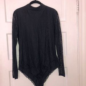 Black Lace Bodysuit, Size Large.